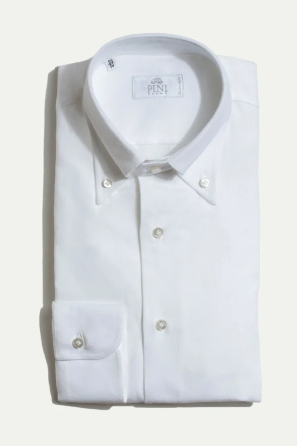 White soft touch button down shirt - Made In Italy