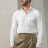 White velvet effect western shirt - Made in Italy
