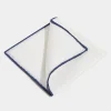 White/Blue linen pocket square - Made in Italy