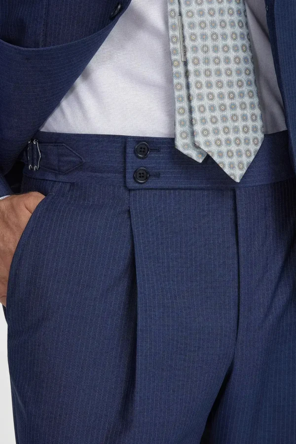 Blue pinstripe wool suit - Made in Italy