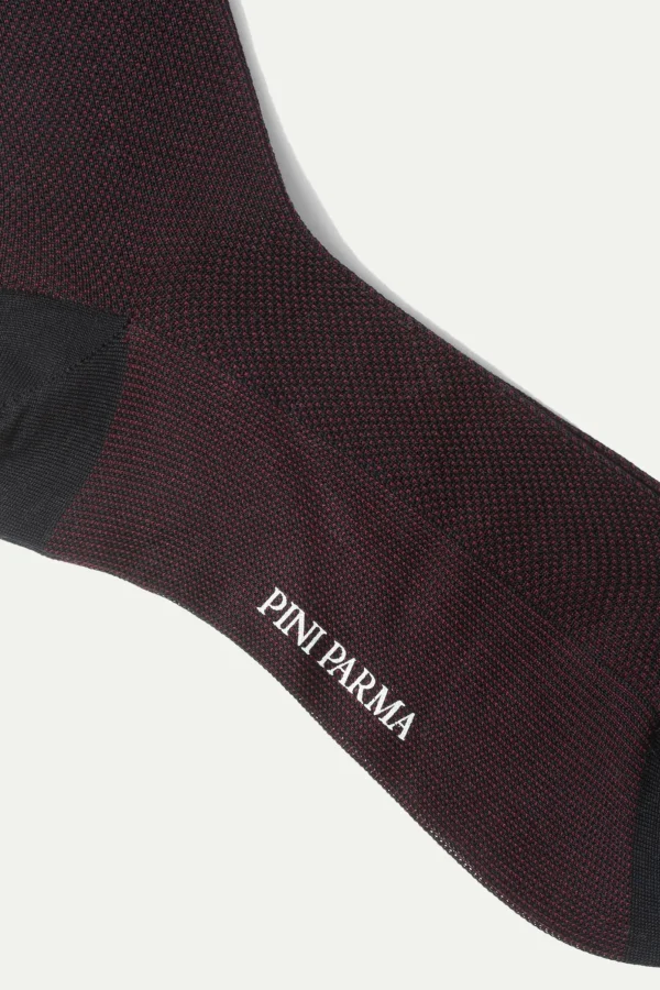 Bordeaux patterned short socks - Made in Italy